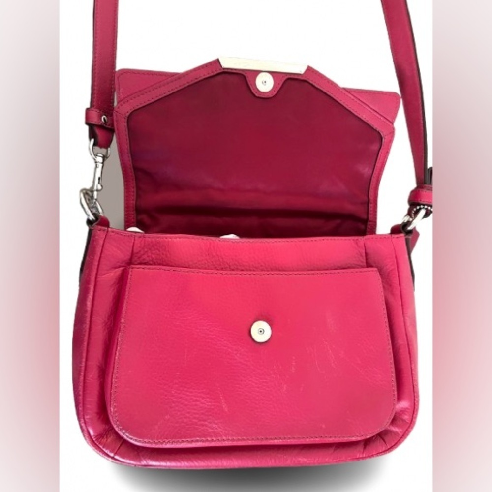 Vintage 90s Coach Taylor Mini Flap Crossbody
Berry Red Leather Silver Hardware - Picture 5 of 8